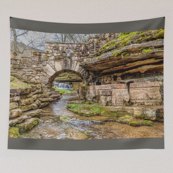 Item preview, Ozarks Waterfall Under Bridge designed and sold by mljdwhite.