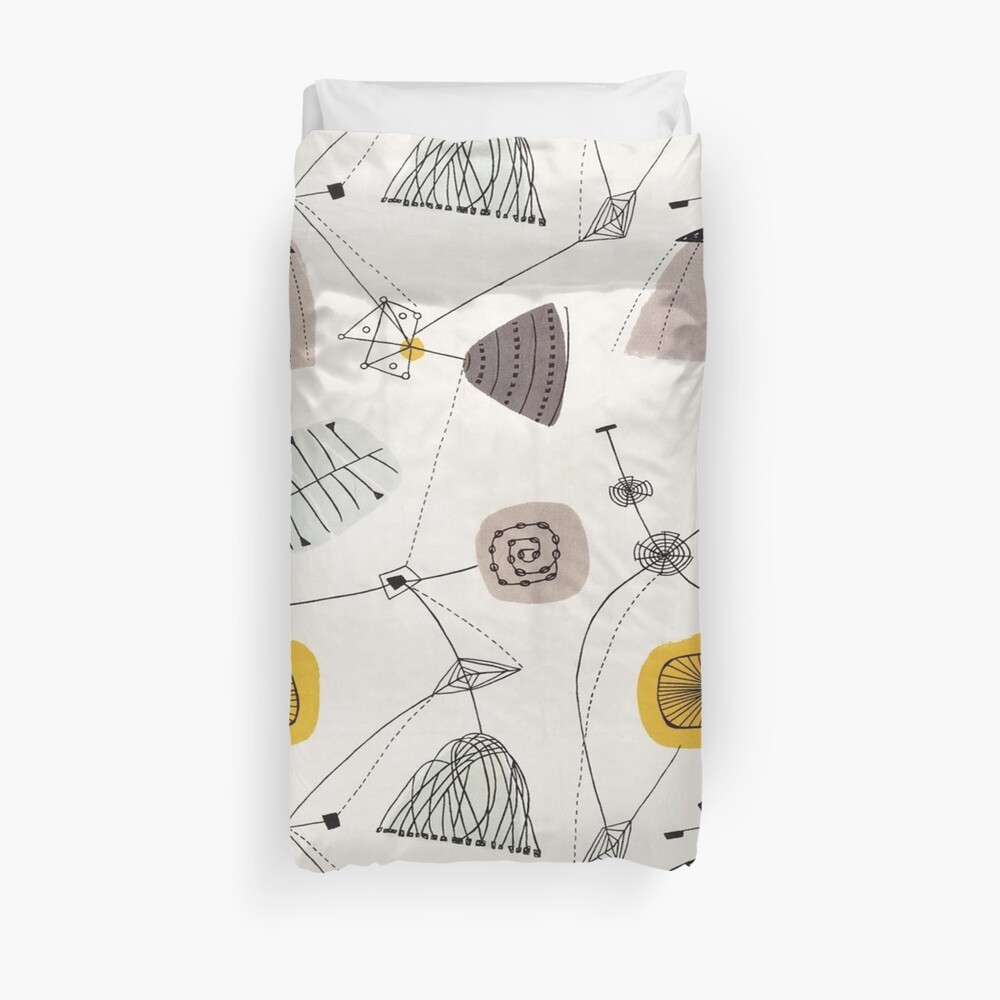 Mid Century Modern, Retro Pattern Duvet Cover