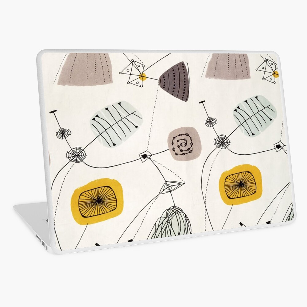Mid Century Modern, Retro Pattern Laptop Skin