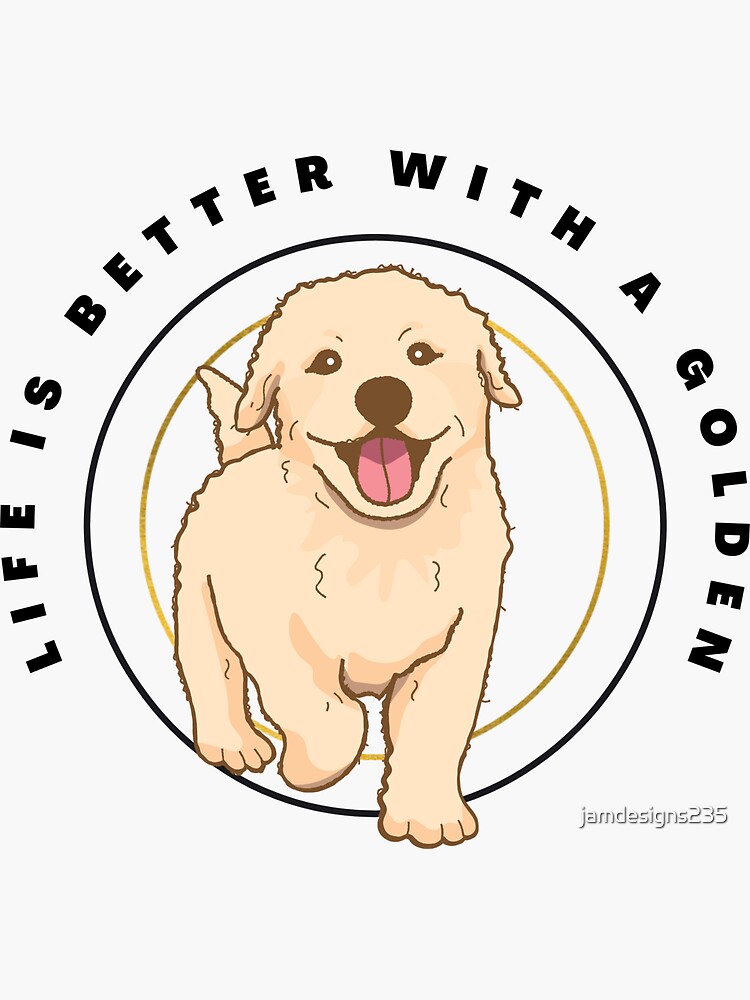 Thumbnail 3 von 3, Sticker, Das Leben ist besser mit einem goldenen designt und verkauft von jamdesigns235.