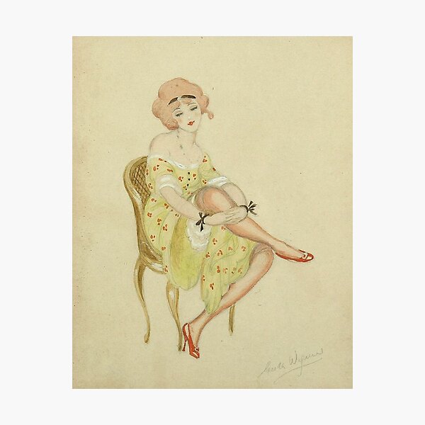 Item preview, Woman Sitting by Gerda Wegener - Vintage Art designed and sold by RickE.