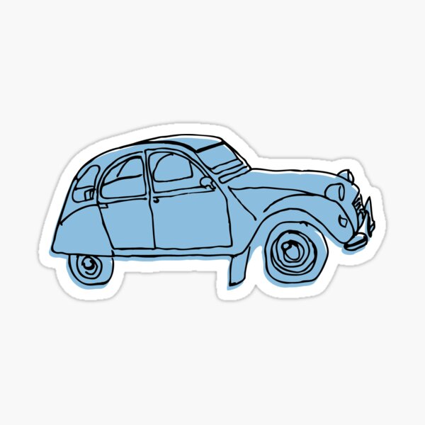 Hello Blue Citroen 2CV Sticker