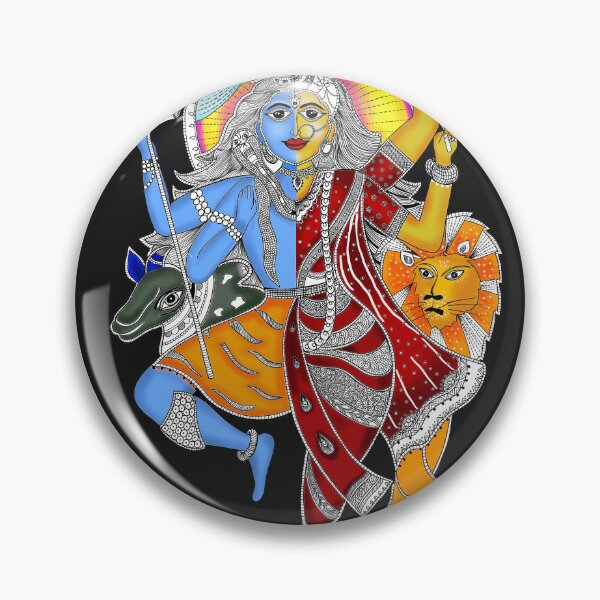 Item preview, Bright colorful Indian Shiva Shakti Union in  designed and sold by Richa Maurya.