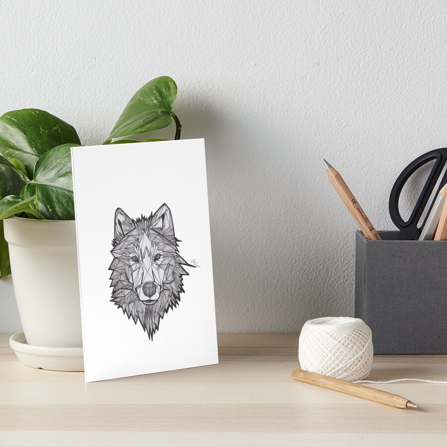 Geometric Wolf | Art Board Print