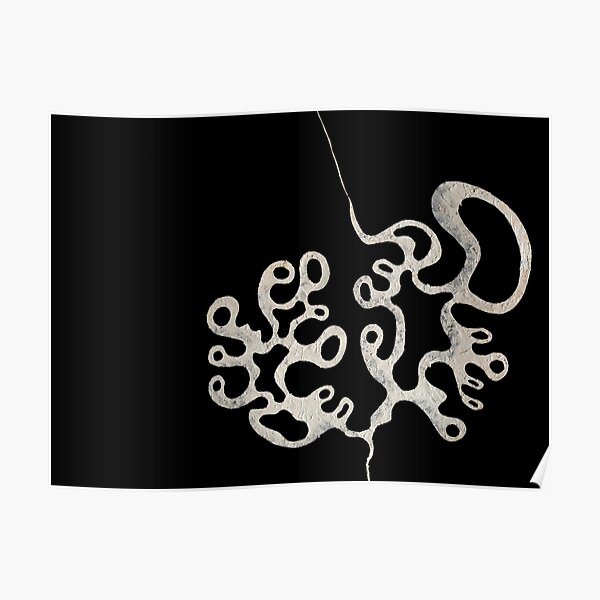 Black and white abstract artwork. A-chromatic #1 Poster