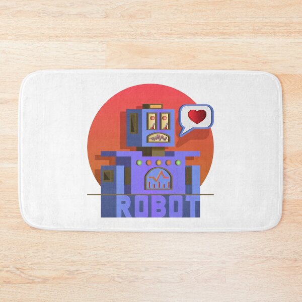 Item preview, Vintage square volumetric robot with a message and heart. Childish toy device designed and sold by GAleksS.
