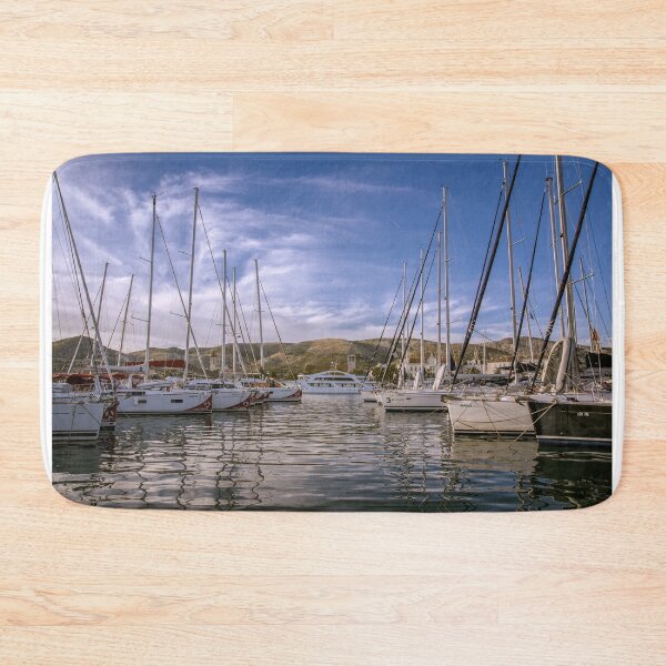 Item preview, Boats docked at the marina in Trogir designed and sold by WorldScenery.