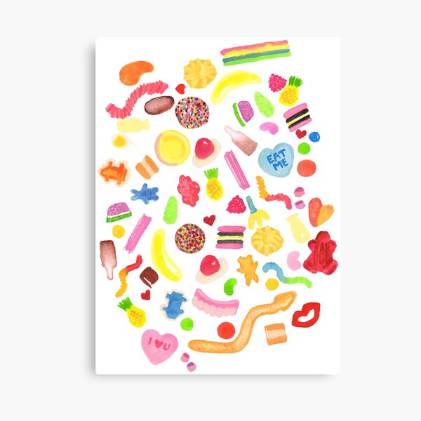 Mixed Lollies | Watercolour Canvas Print