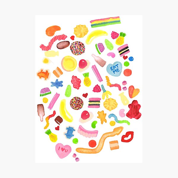 Mixed Lollies | Watercolour Photographic Print