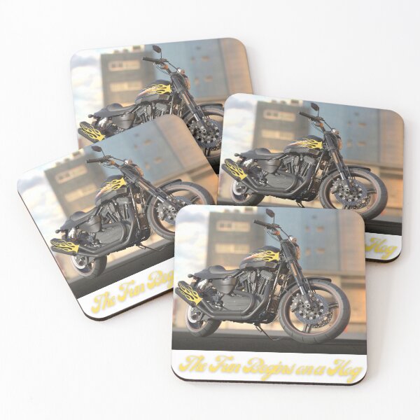 Item preview, The Fun Begins on a Hog Motorcycle designed and sold by LGMmugsdesign.