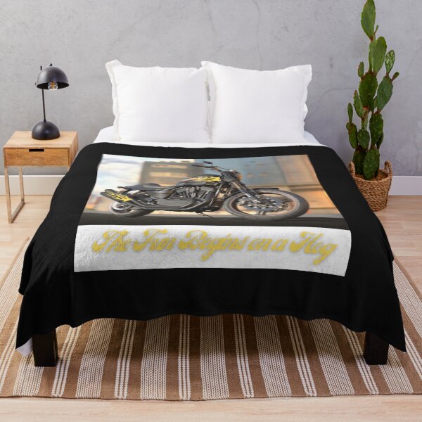 Item preview, The Fun Begins on a Hog Motorcycle designed and sold by LGMmugsdesign.