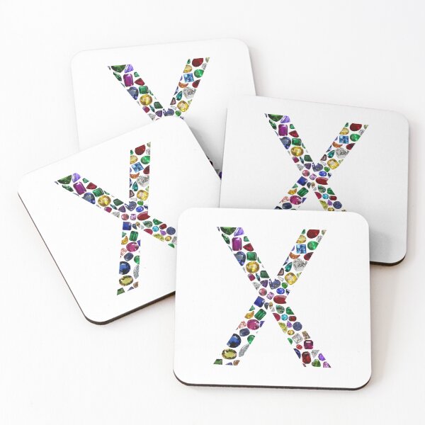 Item preview, Letter X Color Stones designed and sold by DigitalGemArt.