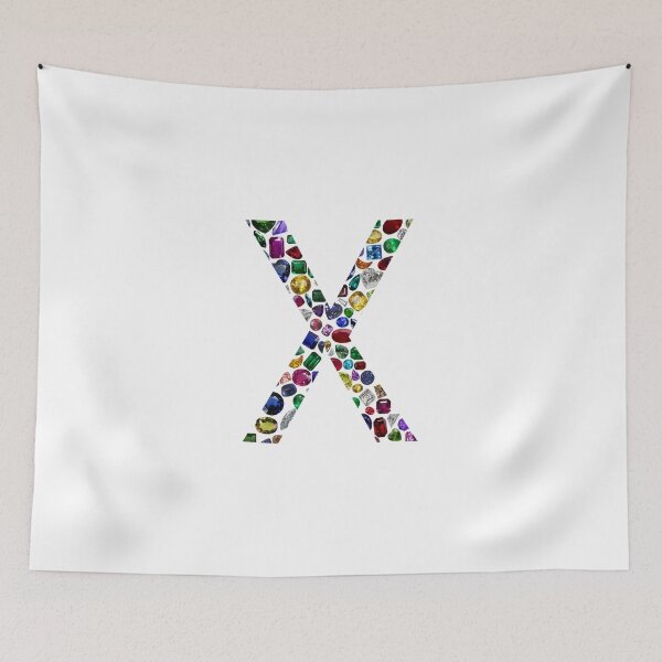 Item preview, Letter X Color Stones designed and sold by DigitalGemArt.