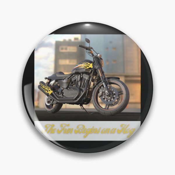Item preview, The Fun Begins on a Hog Motorcycle designed and sold by LGMmugsdesign.
