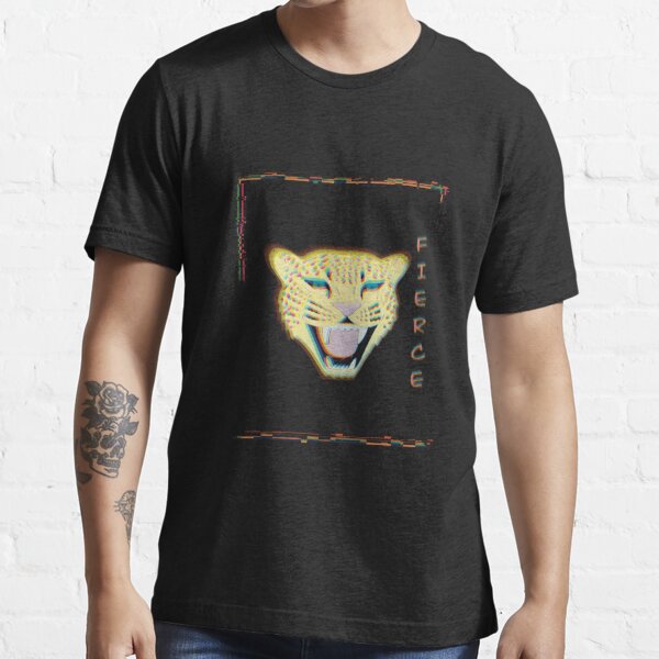 Fierce Tiger Slashing T-shirt Grungy Pixelizeedge Design 