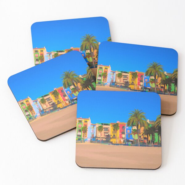 Item preview, Villajoyosa Spain with Colourful Houses and Palm Trees designed and sold by acceleratorhams.