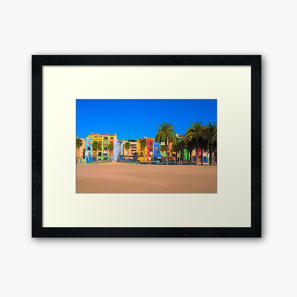 Item preview, Villajoyosa Spain with Colourful Houses and Palm Trees designed and sold by acceleratorhams.