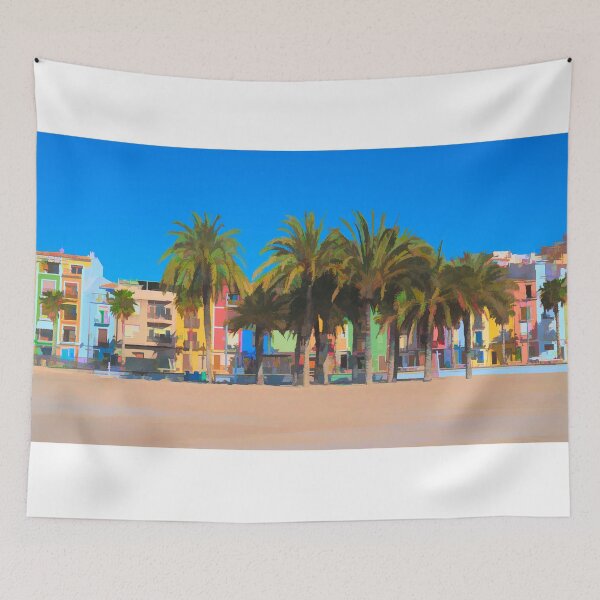 Item preview, Palm Trees and Colourful Houses Villjoyosa Spain Costa Blanca designed and sold by acceleratorhams.