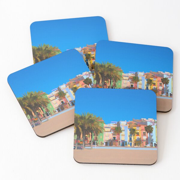 Item preview, Costa Blanca Beach Palm Trees and Colourful Houses Villajoyosa designed and sold by acceleratorhams.
