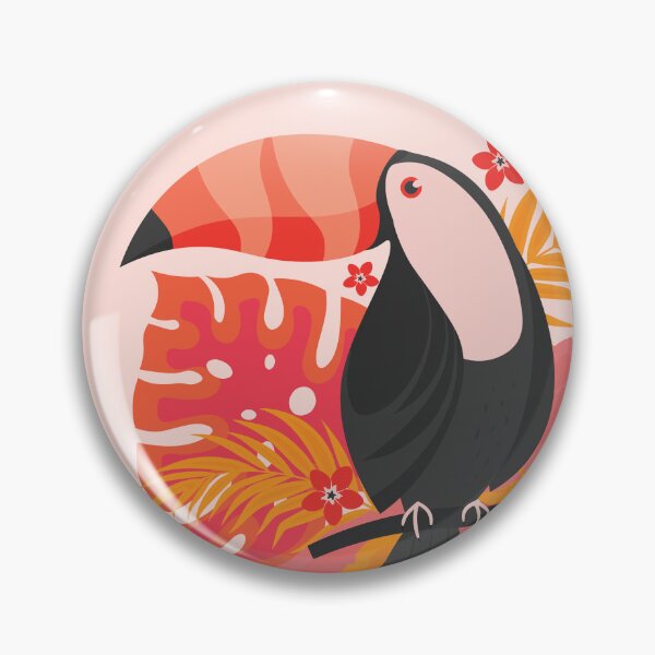 Item preview, Toucan with Tropical Leaves and Flowers designed and sold by EliveraDesigns.
