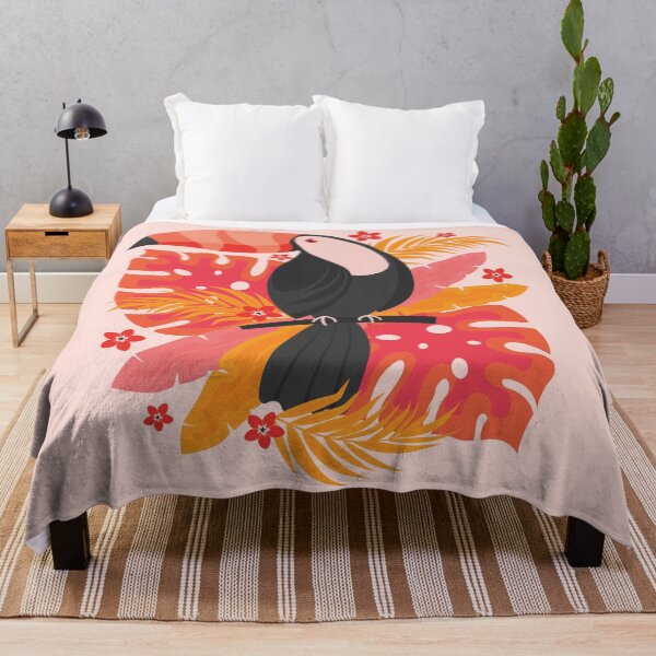 Item preview, Toucan with Tropical Leaves and Flowers designed and sold by EliveraDesigns.