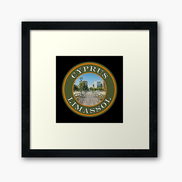 Cyprus Limassol Beach Pontoon - Passport Stamps Collection Framed Art Print