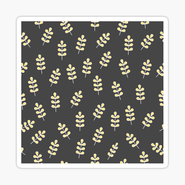 Dramatic black leaf print Sticker