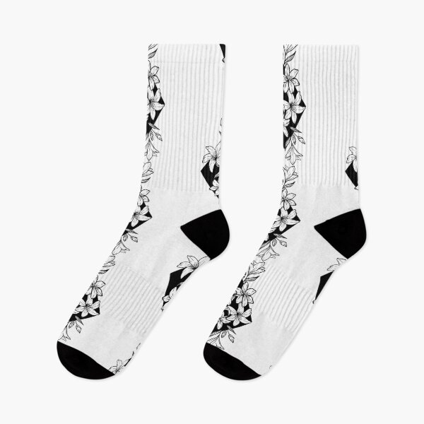 Item preview, white over black abstract line art flower pattern - Minimalist black and white flowers designed and sold by shodark.