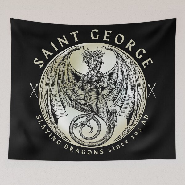 Item preview, Slaying Dragons 303 AD Cream Black designed and sold by Yiorgos Designs.