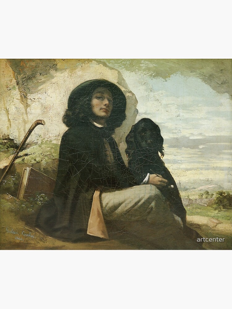 courbet with a black dog