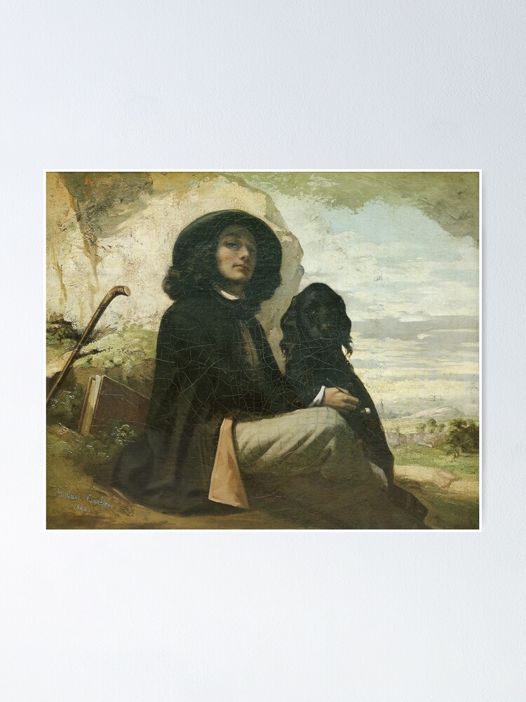 courbet with a black dog