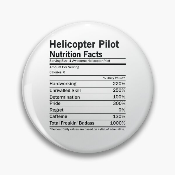 Item preview, Helicopter Pilot Nutrition Facts designed and sold by woodesigner.
