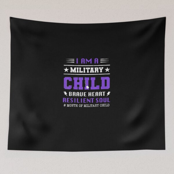 Item preview, I Am A Military Kid Brave Heart Resilient Soul Purple designed and sold by DeannaMarks.