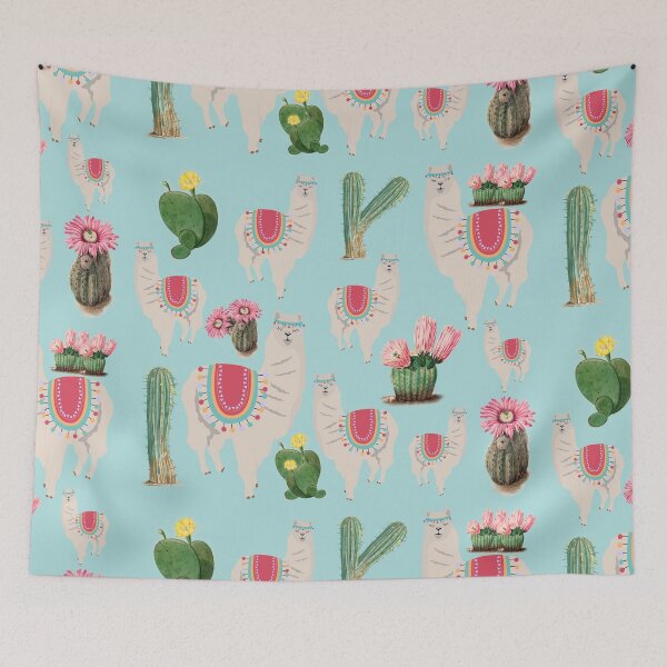 Item preview, Cute Fiesta Llama & Cactus Pattern designed and sold by idovedesign.