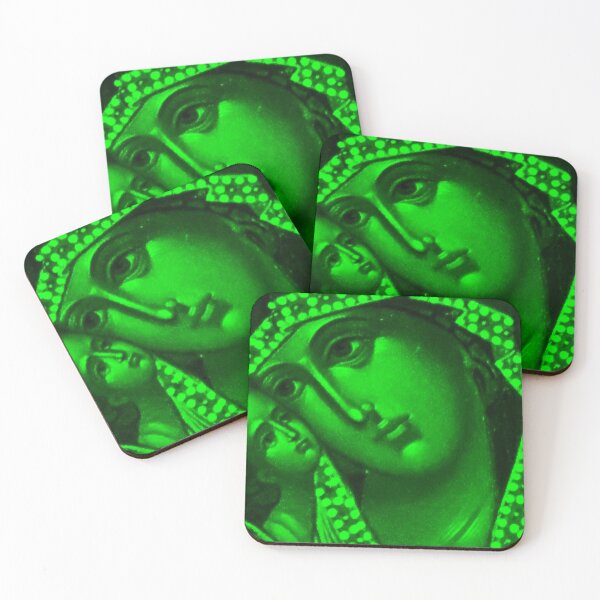 Item preview, Mary and Jesus in green color designed and sold by OrthodoxLove.