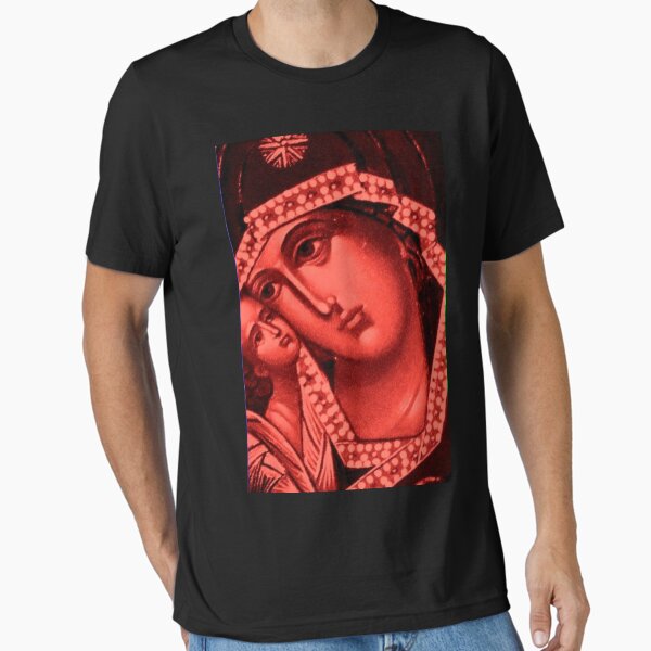 Item preview, Mary and Jesus icon in orange color. designed and sold by OrthodoxLove.