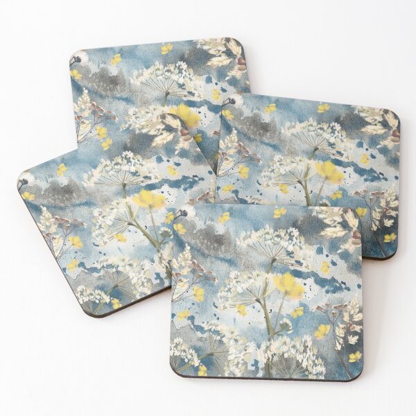 Item preview, Summer At The Beach Watercolor Art Yellow & Blue Floral designed and sold by Cute & Sassy Custom Gifting Boutiques.