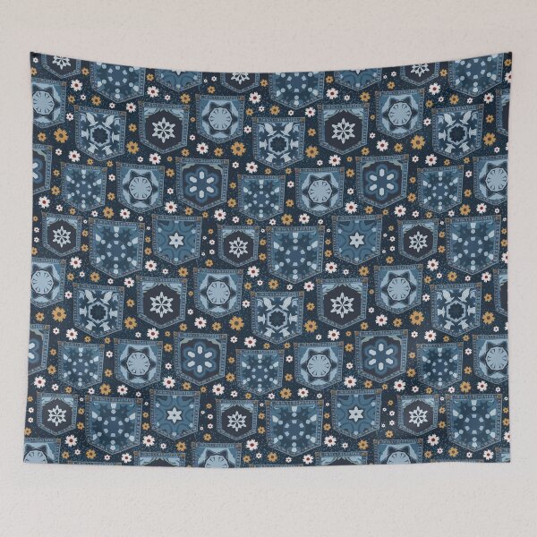 Item preview, Floral Patchwork Pockets Pattern designed and sold by prirajdesigns.