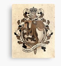 Octopus Coat Of Arms Heraldry Metal Print