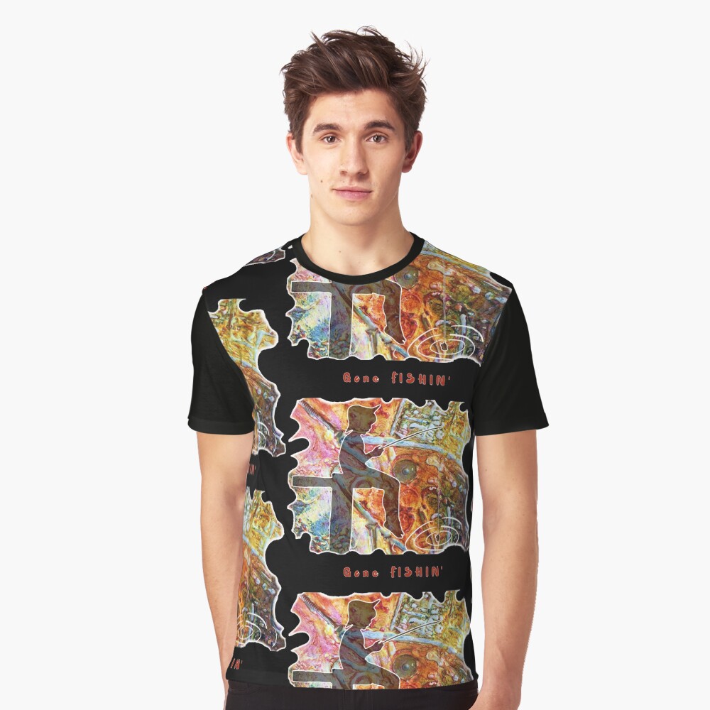 STEAMPUNK GONE FISHIN' CHILD FISHING OFF PIER Graphic T-Shirt