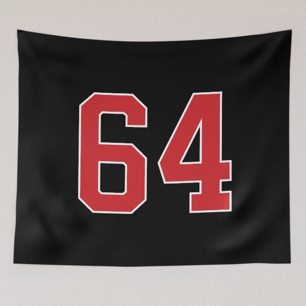Item preview, Sports Number 64, red black color lucky sport sixty four designed and sold by ArtIsParty.