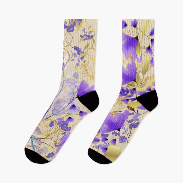 Item preview, Purple Gold Summer Floral Pattern designed and sold by my-green-gecko.