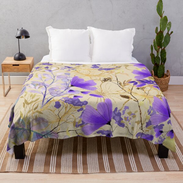 Item preview, Purple Gold Summer Floral Pattern designed and sold by my-green-gecko.