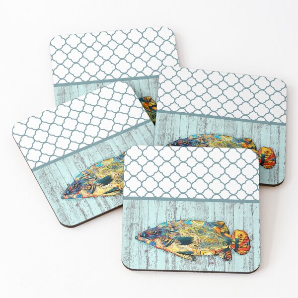 Item preview, Multicolor Fish 2 with Quatrefoil pattern designed and sold by artbylucie.