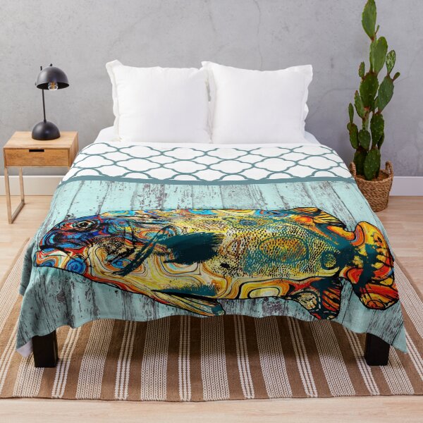 Item preview, Multicolor Fish 2 with Quatrefoil pattern designed and sold by artbylucie.