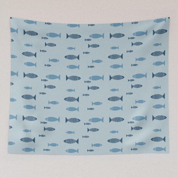 Item preview, Ethnic Pattern Fish in blue tone designed and sold by phatsita.
