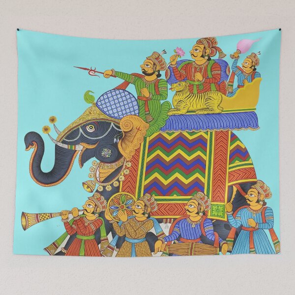 Item preview, King on Royal elephant, king procession, royal musicians designed and sold by gopalpjoshi.