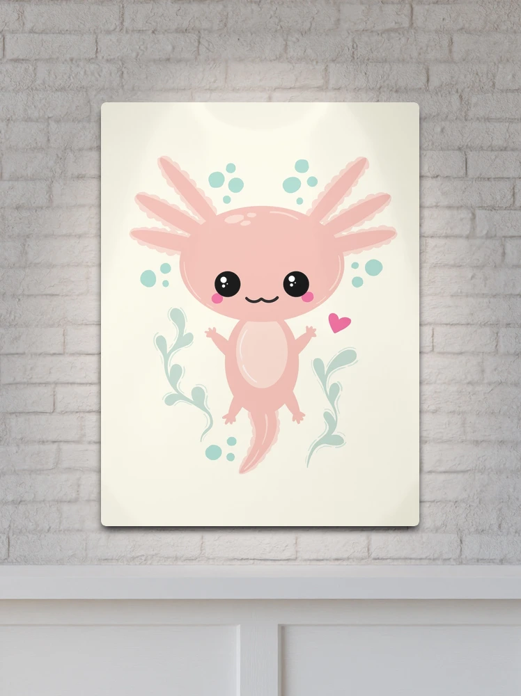 Funny Axolotl Gifts Kawaii Axolotl Art Graphic Cut Metal Print by