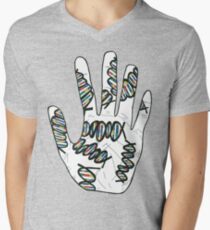 Double Helix Hand Men's V-Neck T-Shirt