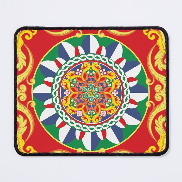 Item preview, Sicilian Baroque Floral Mandala Tile designed and sold by nouveaudecor.